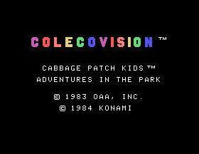 Cabbage Patch Kids - Adventures in the Park Title Screen